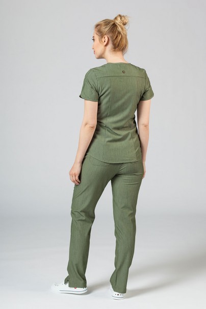 Dámske nohavice Adar Uniforms Leg Yoga olivkové-2