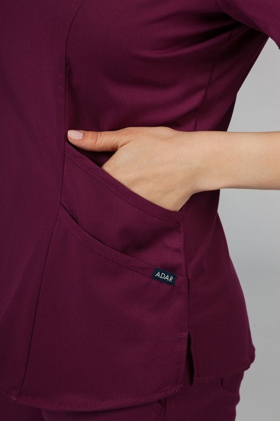 Lekárska súprava Adar Uniforms Yoga čerešňova červená (s blúzou Modern - elastic)-5