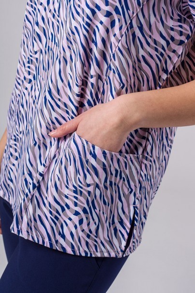 Dámska lekárska blúza Maevn Prints fialová zebra-5