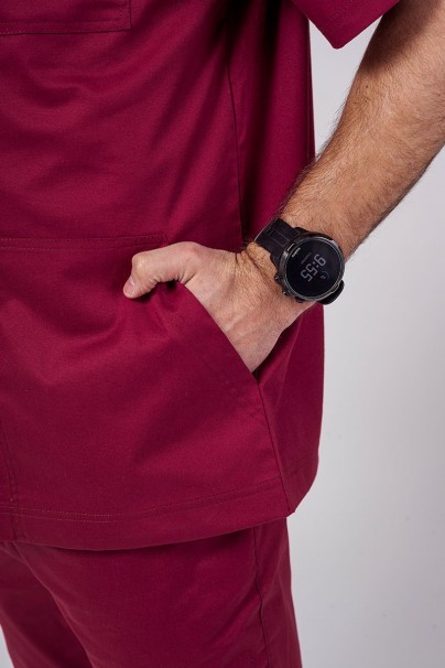 Pánska lekárska súprava Sunrise Uniforms Active (blúzka Flex, nohavice Flow) čerešňová červená-5