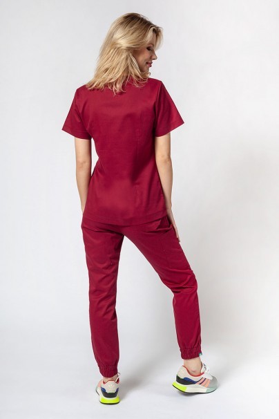 Dámska lekárska blúzka Sunrise Uniforms Active Bloom čerešňovo červená-5