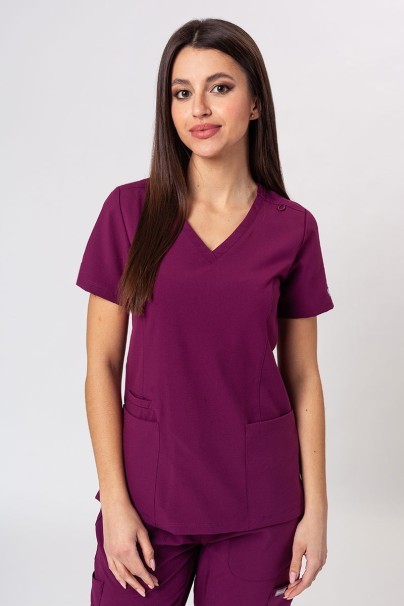 Lekárska súprava Maevn Momentum (blúzka Double V-neck, nohavice 6-pocket) čerešňová červená-2