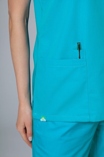Lekárska dámska blúzka Sunrise Uniforms Basic Light tyrkysová Promo-2