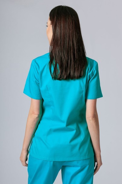 Lekárska dámska blúzka Sunrise Uniforms Basic Light tyrkysová Promo-3
