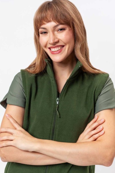 Dámska fleecová vesta Malfini Next tmavo zelená-5