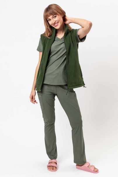 Dámska fleecová vesta Malfini Next tmavo zelená-1