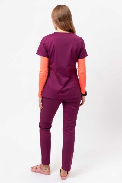 Dámske lekárske nohavice Uniforms World Zora burgundové-7