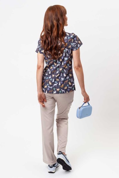 Dámska lekárska blúza Maevn Prints Wild Pets-6