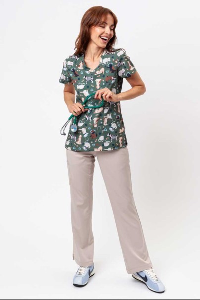 Lekárska blúzka dámska Maevn Prints Cuddly Checkup-2