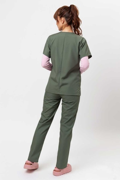 Lekárska dámska súprava Cherokee Originals (blúzka V-neck, nohavice N.Rise) olivková-10