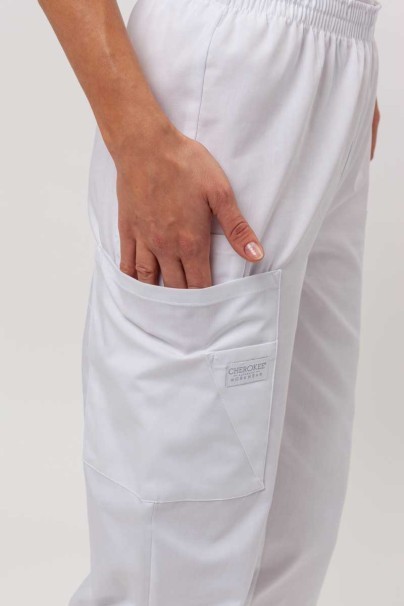 Dámske lekárske nohavice Cherokee Originals Natural Rise biela-3