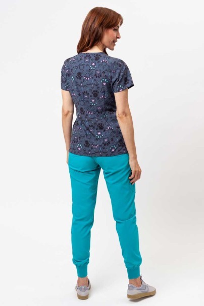 Lekárska blúzka dámska Maevn Prints Regal Paws-6