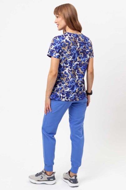 Dámska lekárska blúza Sunrise Uniforms Prints Blue Abstract-5