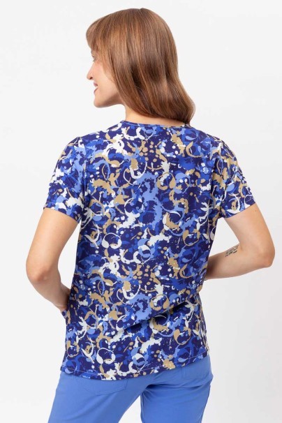 Dámska lekárska blúza Sunrise Uniforms Prints Blue Abstract-3