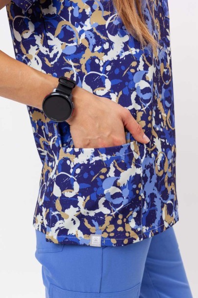 Dámska lekárska blúza Sunrise Uniforms Prints Blue Abstract-4