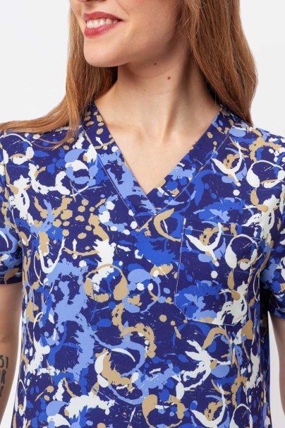 Dámska lekárska blúza Sunrise Uniforms Prints Blue Abstract-1
