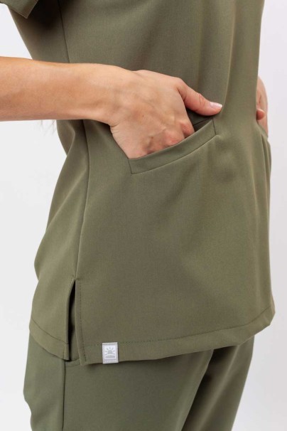 Dámska lekárska blúza Sunrise Uniforms Premium Aura olivková-3