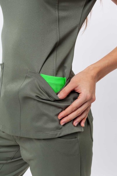 Dámska lekárska blúza Healing Hands Monica V-neck olivková-6