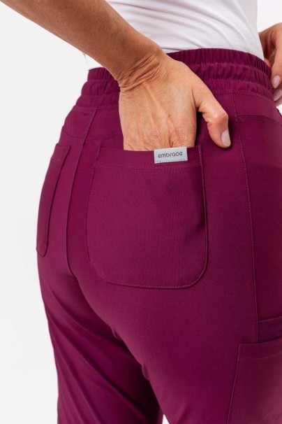 Dámske lekárske nohavice Maevn Embrace Nora čerešňovo červené-5