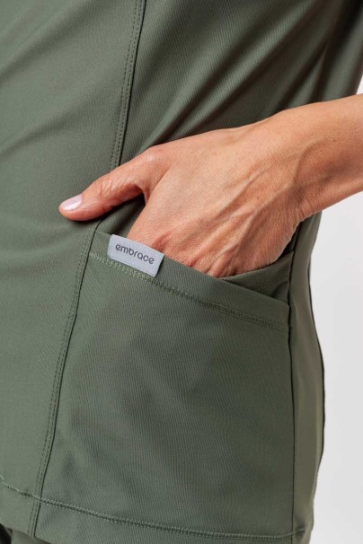 Lekárska dámska súprava Maevn Embrace (blúza Zoe, nohavice Mia) olivková-5