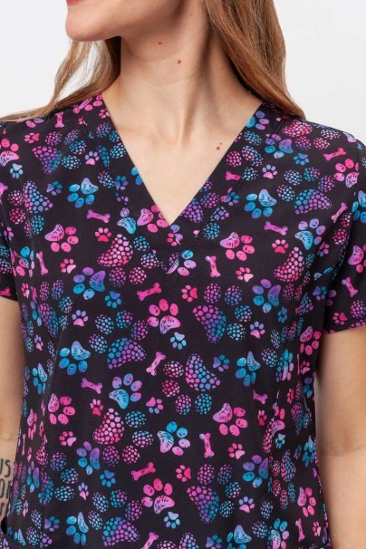 Dámska lekárska blúza Maevn Prints Ombre Paws-3