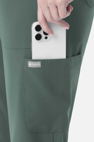 Lekárska súprava Maevn Momentum (blúzka Double V-neck, nohavice 6-pocket) pastelovo zelená-8