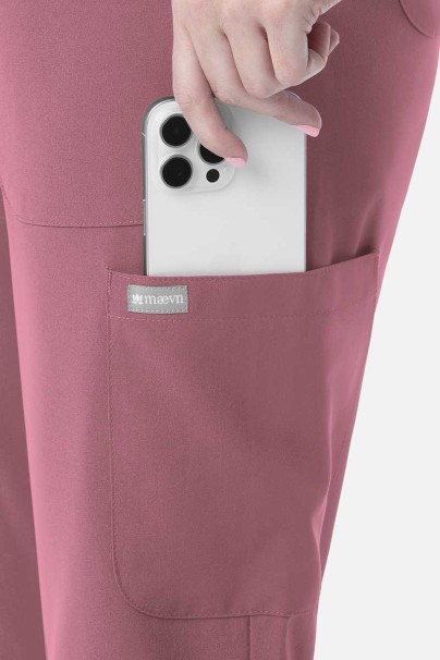 Lekárska súprava Maevn Momentum (blúzka Double V-neck, nohavice 6-pocket) pastelovo ružová-7