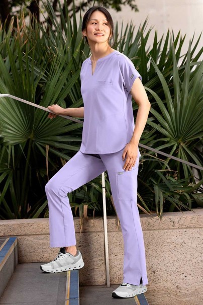 Dámske lekárske nohavice Maevn Momentum Flare levanďulové-7