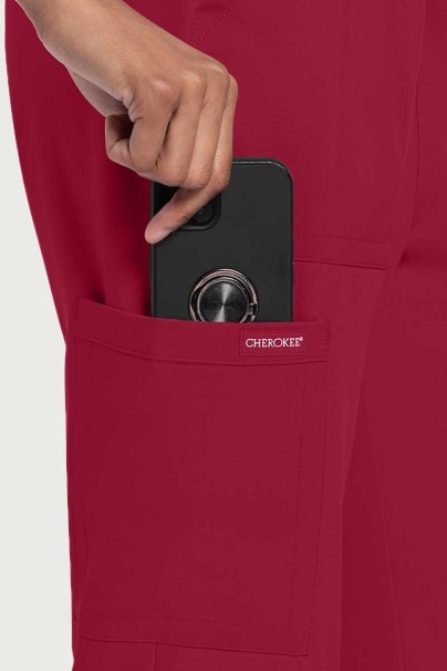 Dámska lekárska súprava Cherokee Ultra (blúzka V-neck, Cargo nohavice) červená-8