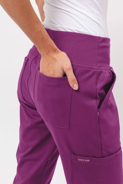 Dámske lekárske nohavice Cherokee Achieve Jogger baklažánové-4