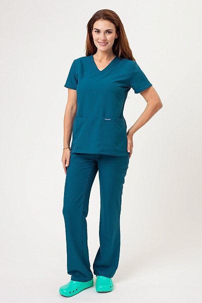 Dámska lekárska súprava Cherokee Ultra V-neck karaibsky modrá