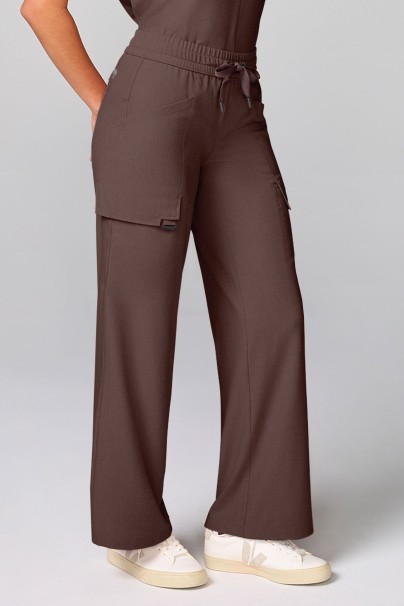 Dámske zdravotnícke nohavice Healing Hands Wide Leg Petite hnedé
