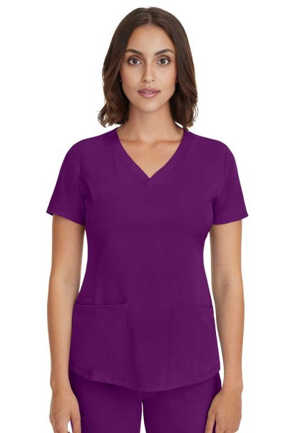 Dámska lekárska blúza Healing Hands Monica V-neck baklažánová-2