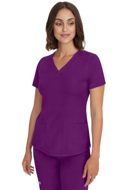 Dámska lekárska blúza Healing Hands Monica V-neck baklažánová-3