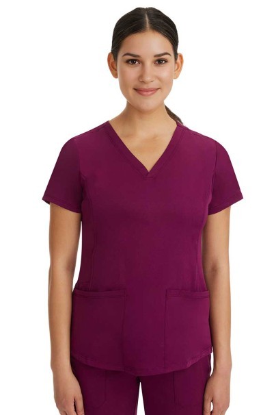 Dámska lekárska blúza Healing Hands Monica V-neck čerešňová červená-3