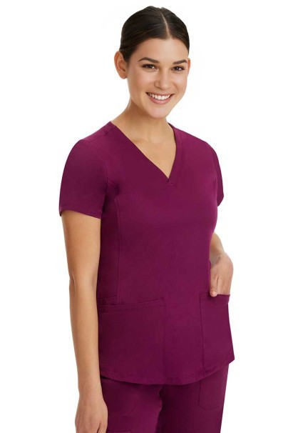Dámska lekárska blúza Healing Hands Monica V-neck čerešňová červená-2