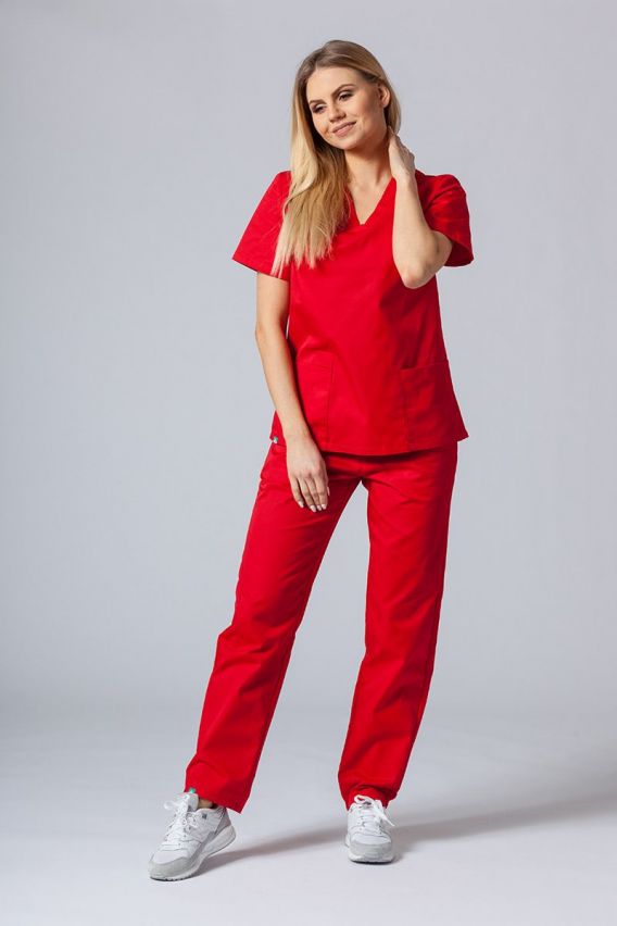 Lekárska dámska blúzka Sunrise Uniforms Basic Light červená-3