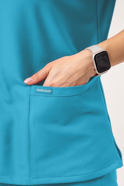 Dámska lekárska blúza Cherokee Ultra V-neck Top tyrkysová-2