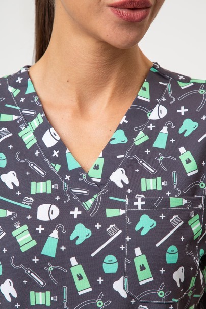 Dámska lekárska blúza Sunrise Uniforms Prints Mint Meds-3