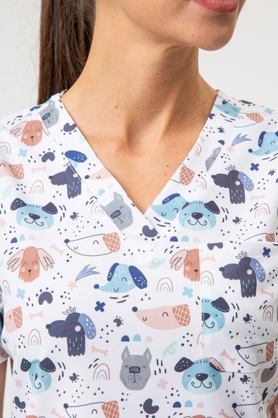 Dámska lekárska blúza Sunrise Uniforms Prints Rainbow Dogs-3