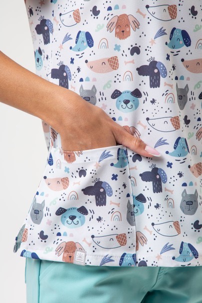 Dámska lekárska blúza Sunrise Uniforms Prints Rainbow Dogs-4