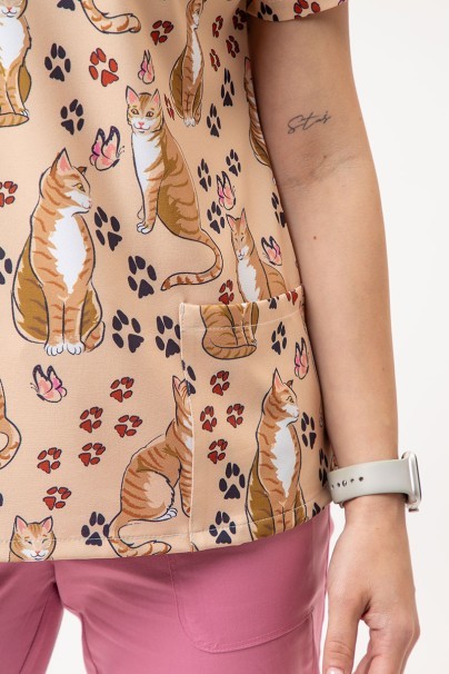 Dámska lekárska blúza Sunrise Uniforms Prints Purrfect Relax-4