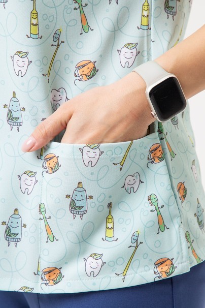 Dámska lekárska blúza Sunrise Uniforms Prints Dental Friends-3