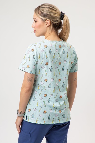 Dámska lekárska blúza Sunrise Uniforms Prints Dental Friends-2