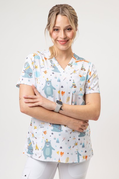 Dámska lekárska blúza Sunrise Uniforms Prints Bear Camp-5
