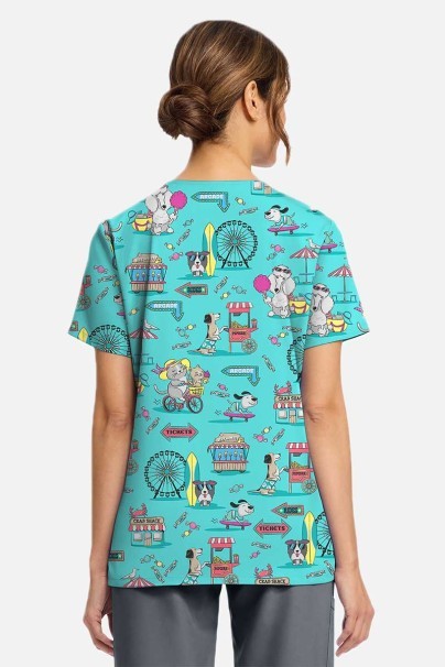 Dámska lekárska halena Cherokee Prints V-neck Vintage Boardwalk-2