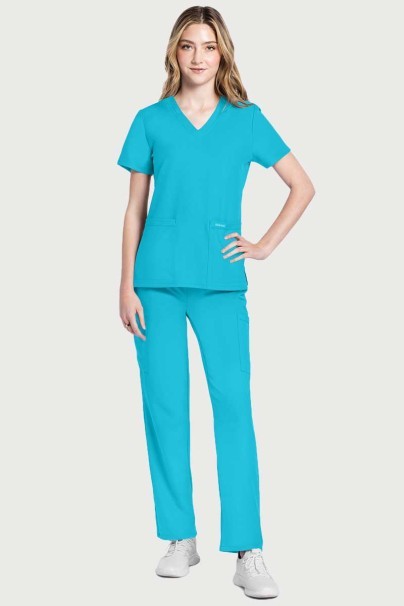 Dámska lekárska blúza Cherokee Ultra V-neck Top tyrkysová-4