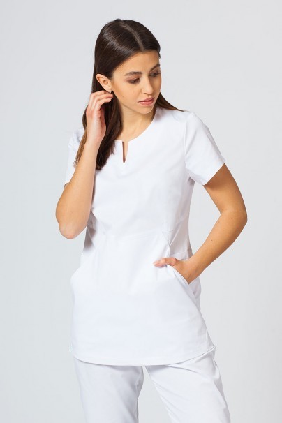 Dámska lekárska blúzka Sunrise Uniforms Kangaroo (elastická), biela-2