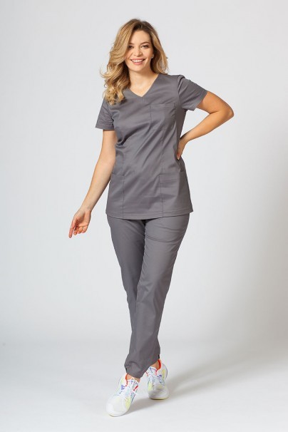 Dámska lekárska blúzka Sunrise Uniforms Fit (elastická), šedá-2