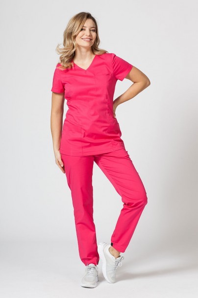 Dámska lekárska blúzka Sunrise Uniforms Fit (elastická), malinová-2